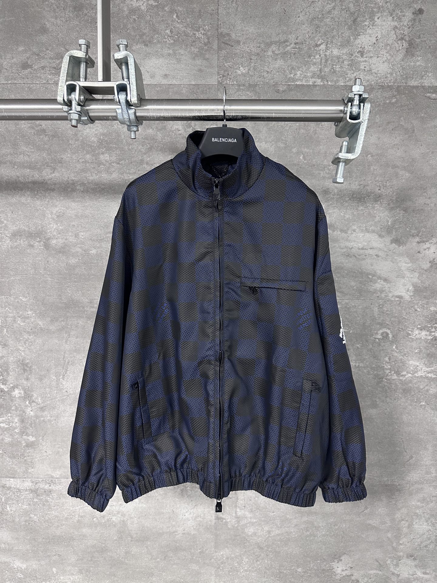 Louis Vuitton LV 체스판 체크 지퍼 스탠드 카라 바람막이 자켓 재킷 의류