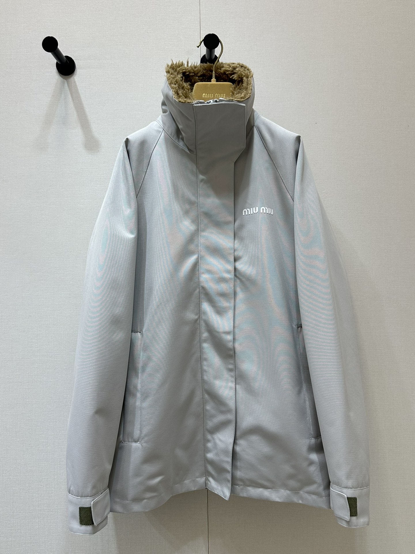 miumiu 미우미우 하이넥 플리스 콤비 윈드브레이커 자켓 재킷 의류