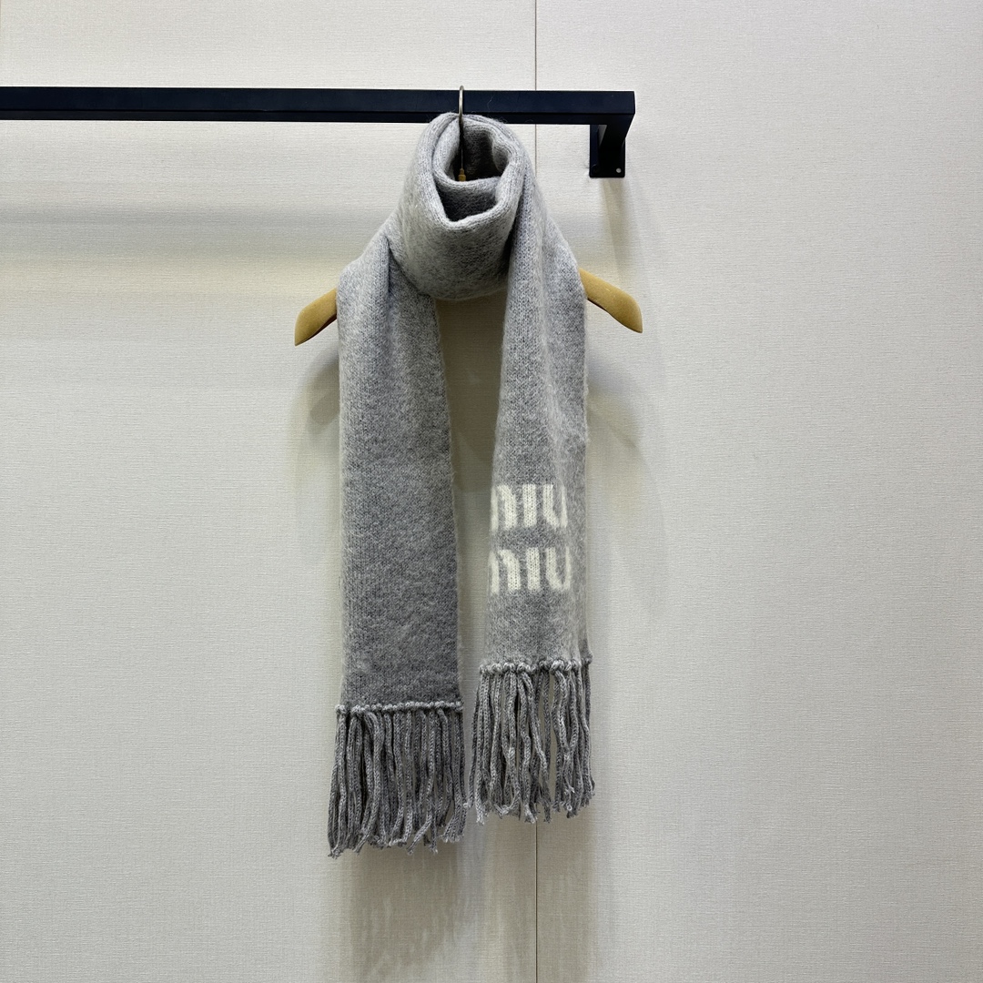 MiuMiu 미우미우 마헤어 울 블렌드 캐시미어 스카프 목도리
