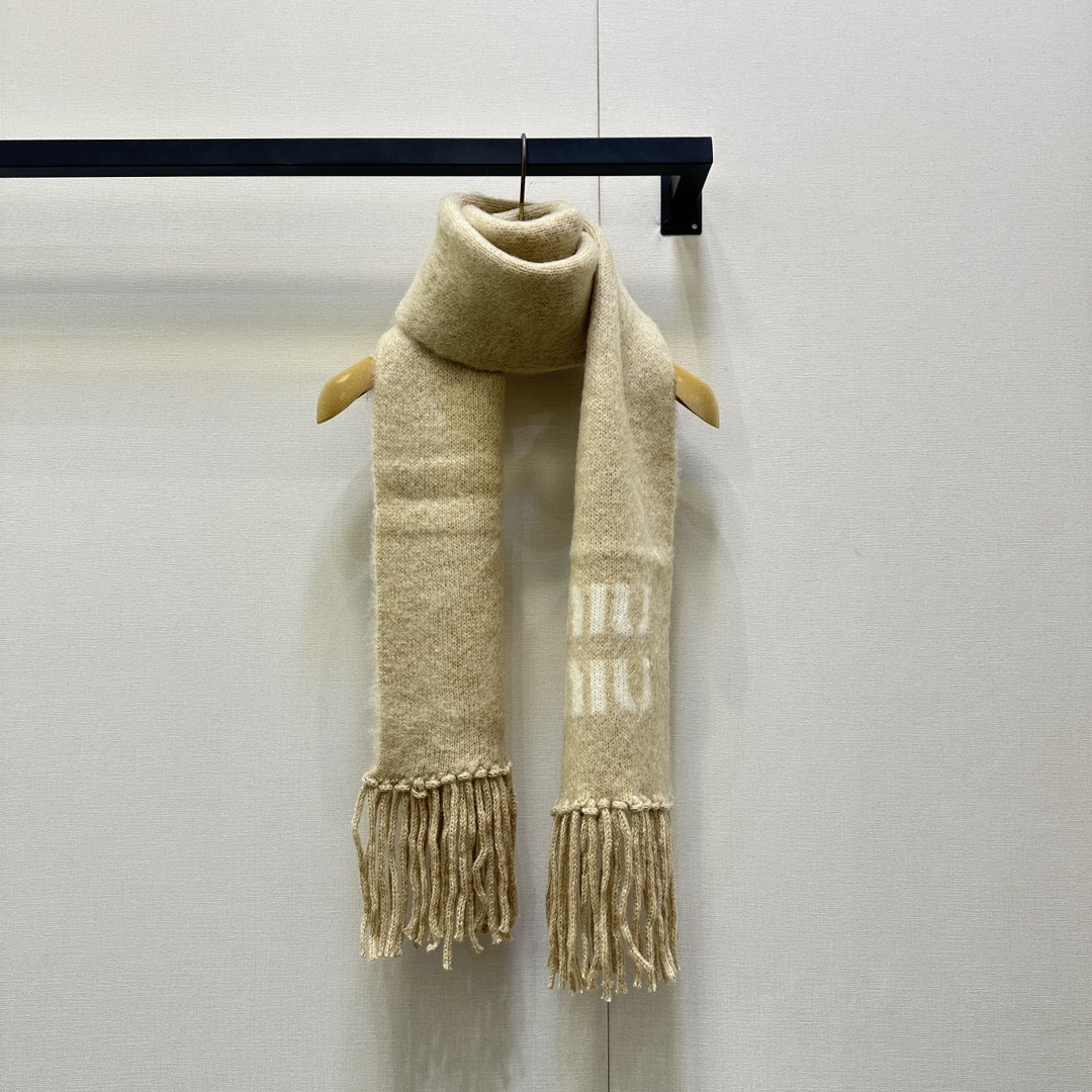 MiuMiu 미우미우 마헤어 울 블렌드 캐시미어 스카프 목도리