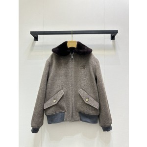 MiuMiu 미우미우 양모 카라 퀼팅 자켓 재킷 의류