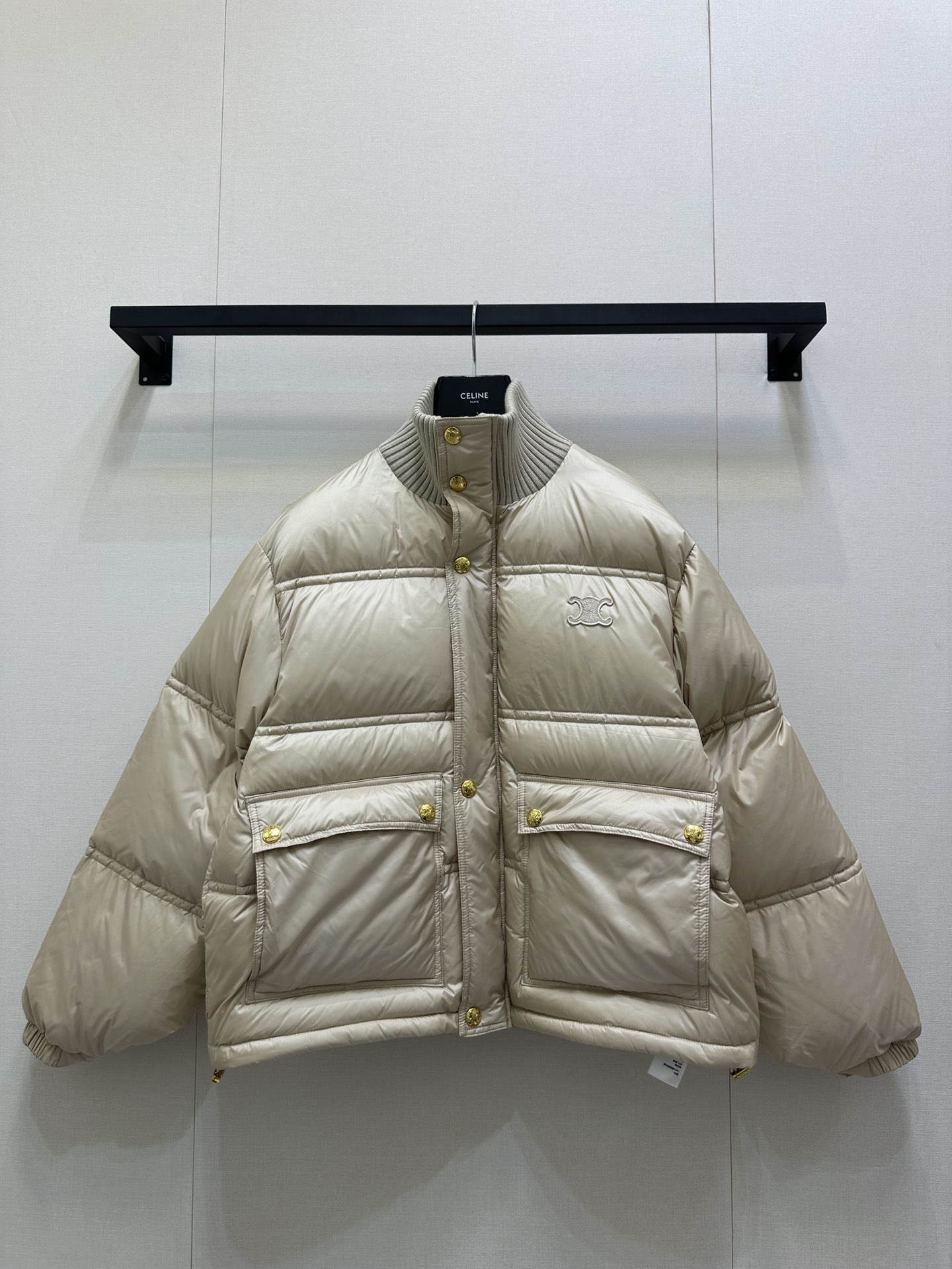 Celine 셀린느 배색 니트 카라 다운 패딩 점퍼 의류