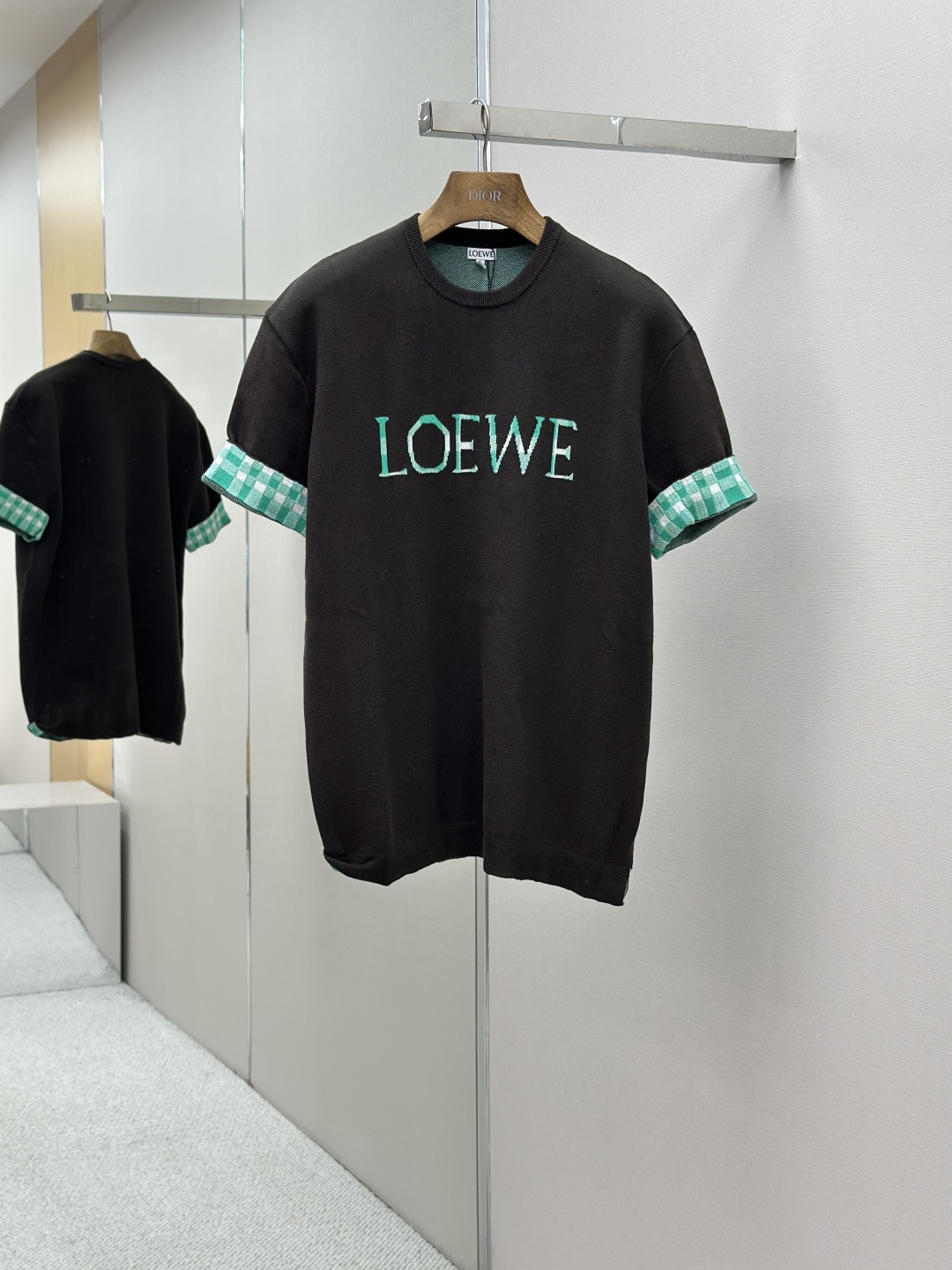 LOEWE 로에베 체크 로고 반팔 티셔츠 의류
