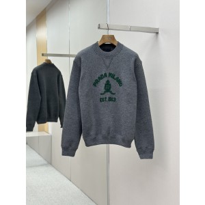 PRADA 프라다 자수 라운드 니트 맨투맨 티셔츠 의류