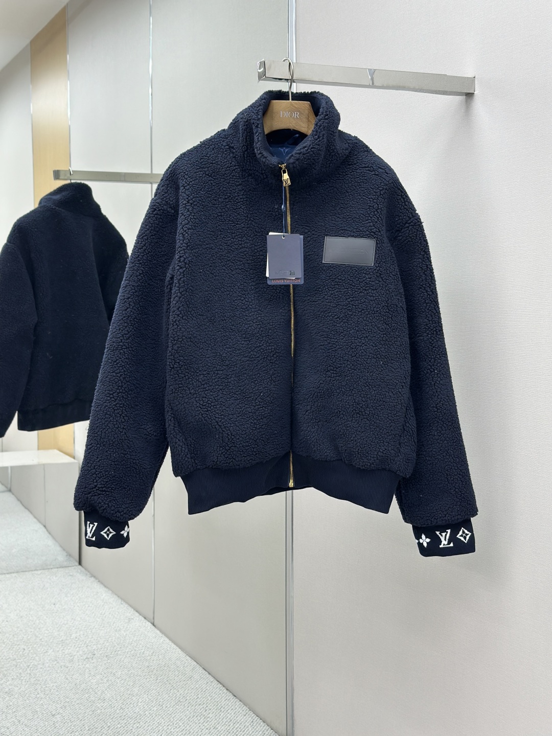 LOUIS VUITTON LV 루이비통 체크 배색 양털 후리스 플리스 자켓 재킷 의류