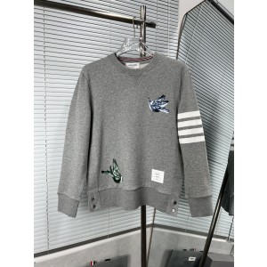 THOM BROWNE TB 자수 긴팔 맨투맨 티셔츠 의류