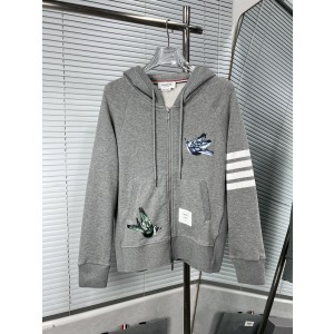 THOM BROWNE TB 톰브라운 자수 후드 집업 자켓 의류