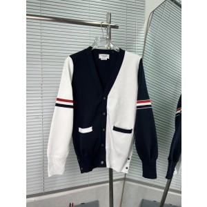 THOM BROWNE TB 톰브라운 더블 소매 컬러 블록 가디건 의류