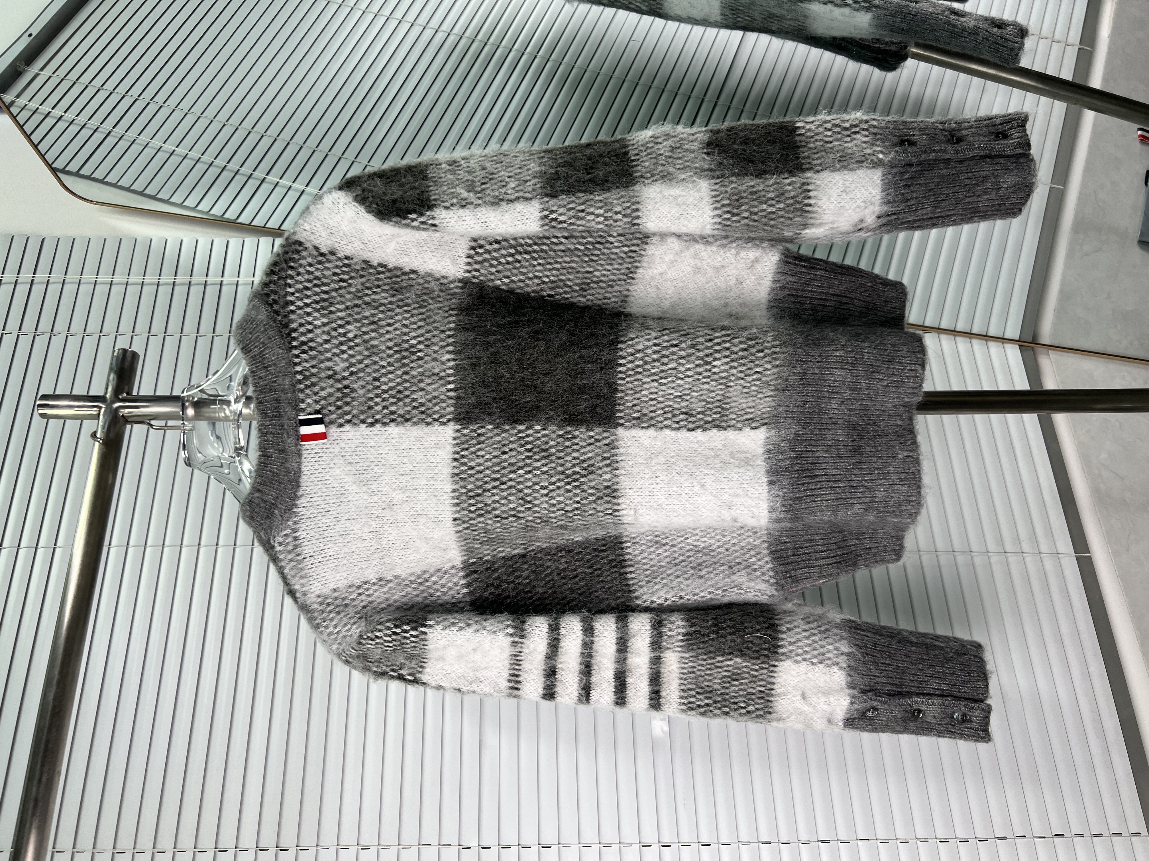 Thom Browne 톰브라운 체크 패턴 모헤어 니트 의류