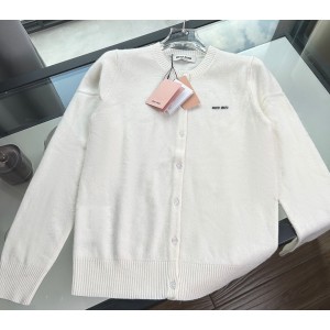 MIUMIU 미우미우 레터 인레이 산양모 슬림핏 니트 가디건 의류