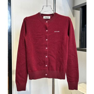 MIUMIU 미우미우 레터 인레이 산양모 슬림핏 니트 가디건 의류