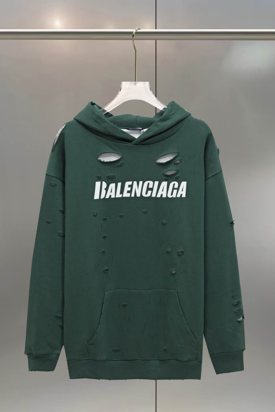 Balenciaga 발렌시아가 아트 프린트 더블 레이어 디스트로이드 후드티 의류