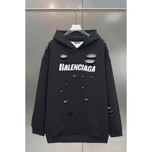 Balenciaga 발렌시아가 아트 프린트 더블 레이어 디스트로이드 후드티 의류