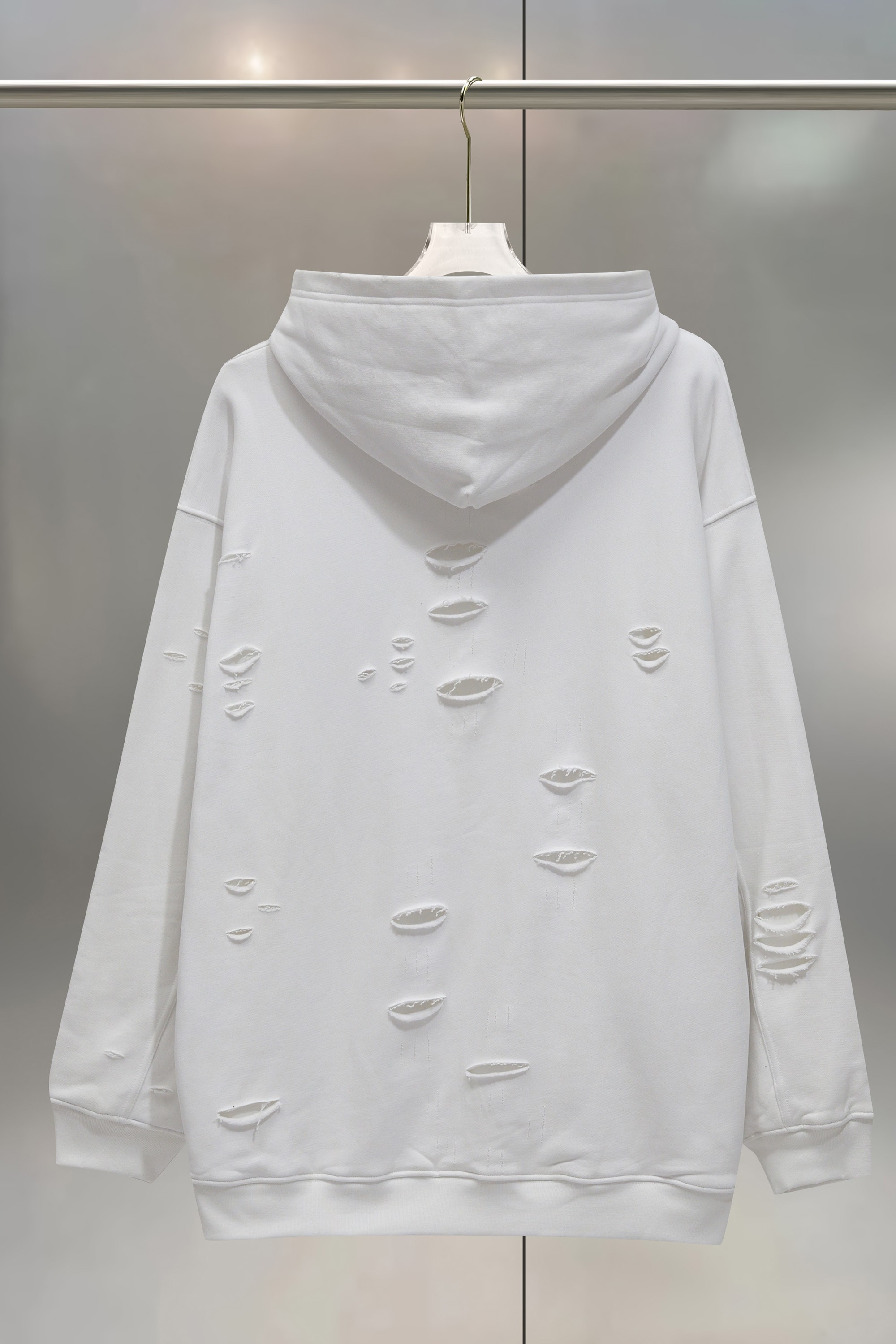 Balenciaga 발렌시아가 아트 프린트 더블 레이어 디스트로이드 후드티 의류