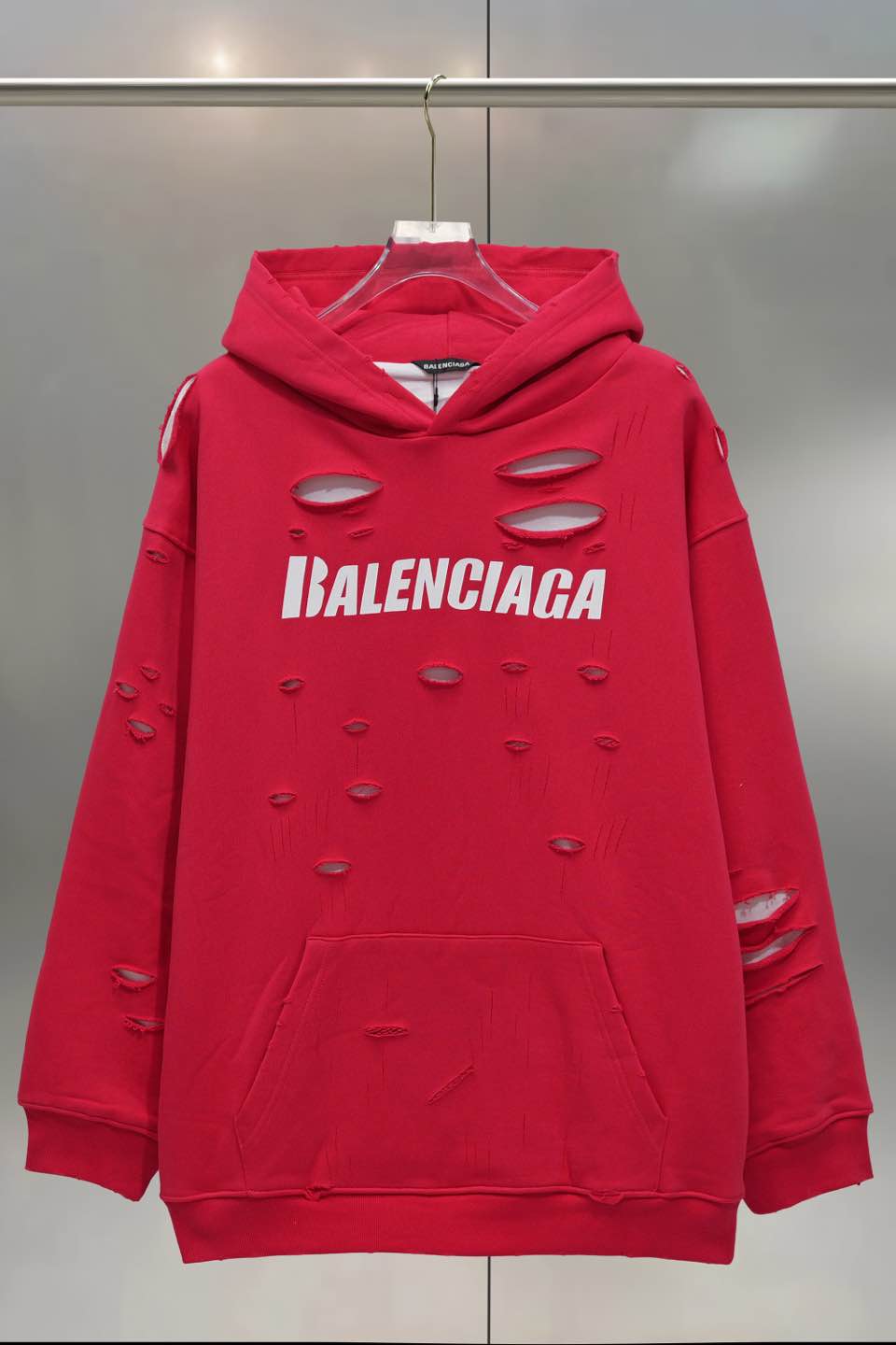 Balenciaga 발렌시아가 아트 프린트 더블 레이어 디스트로이드 후드티 의류