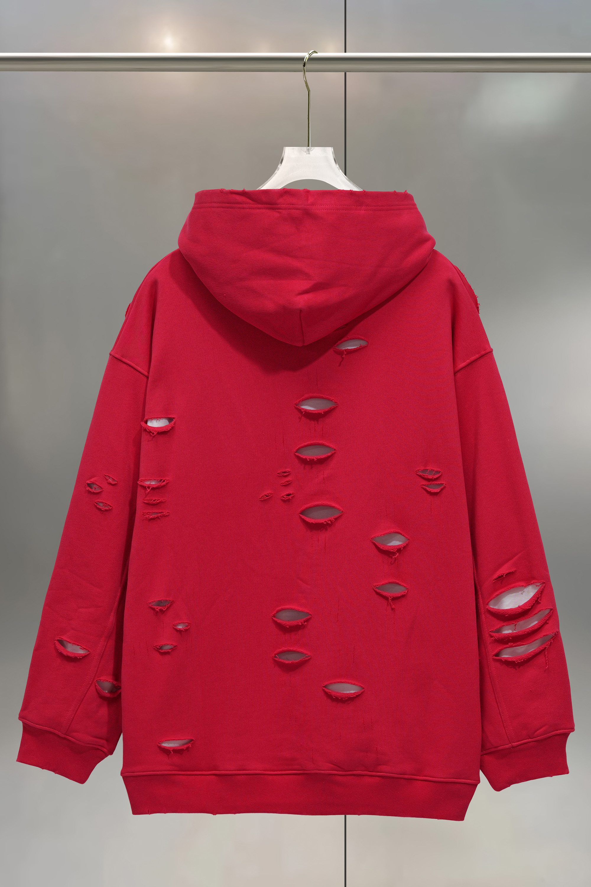 Balenciaga 발렌시아가 아트 프린트 더블 레이어 디스트로이드 후드티 의류