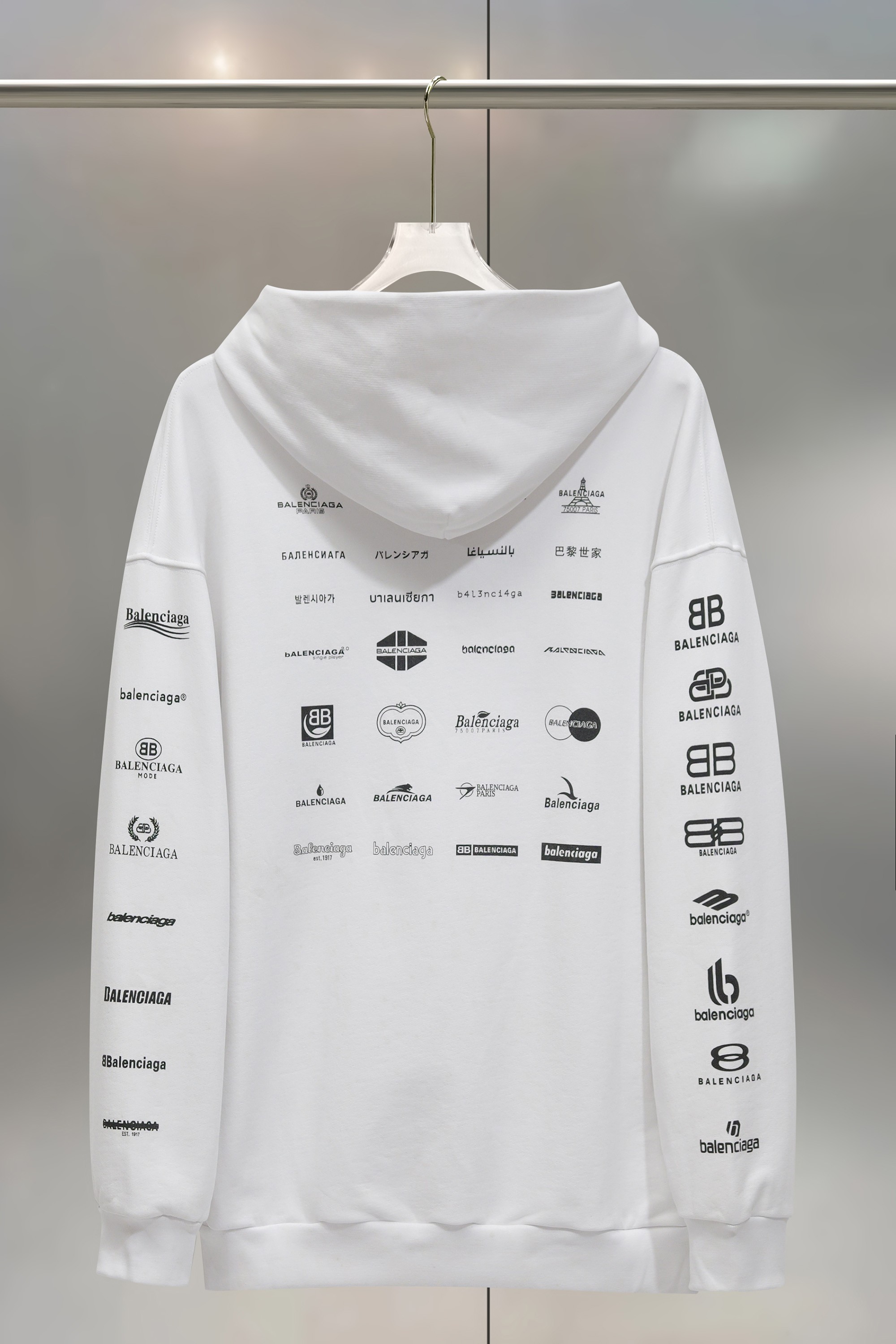 Balenciaga 발렌시아가 로고 콜라주 후드티 의류