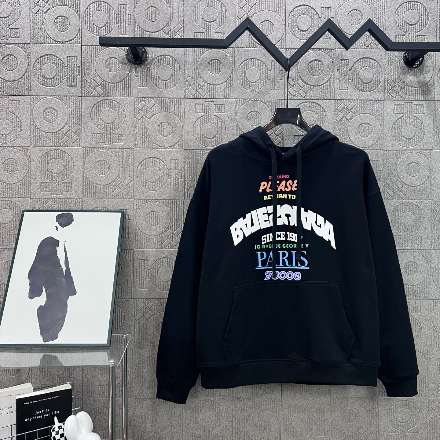 Balenciaga 발렌시아가 컬러 리버스 로고 후드티 의류