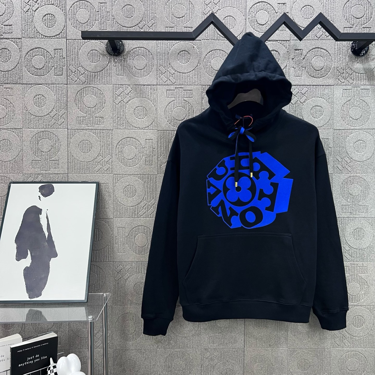 Louis Vuitton LV 루이비통 블랙&블루 스트링 로고 후드티 의류