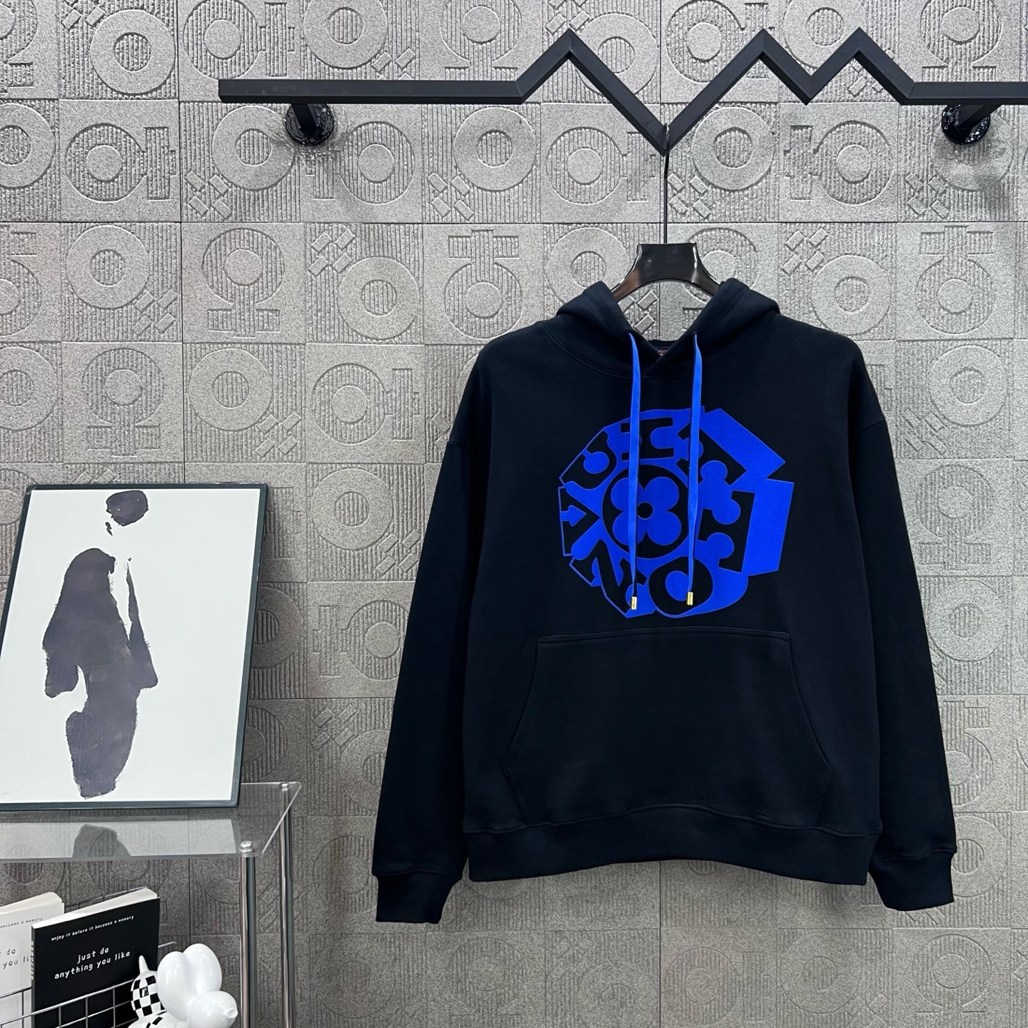 Louis Vuitton LV 루이비통 블랙&블루 스트링 로고 후드티 의류