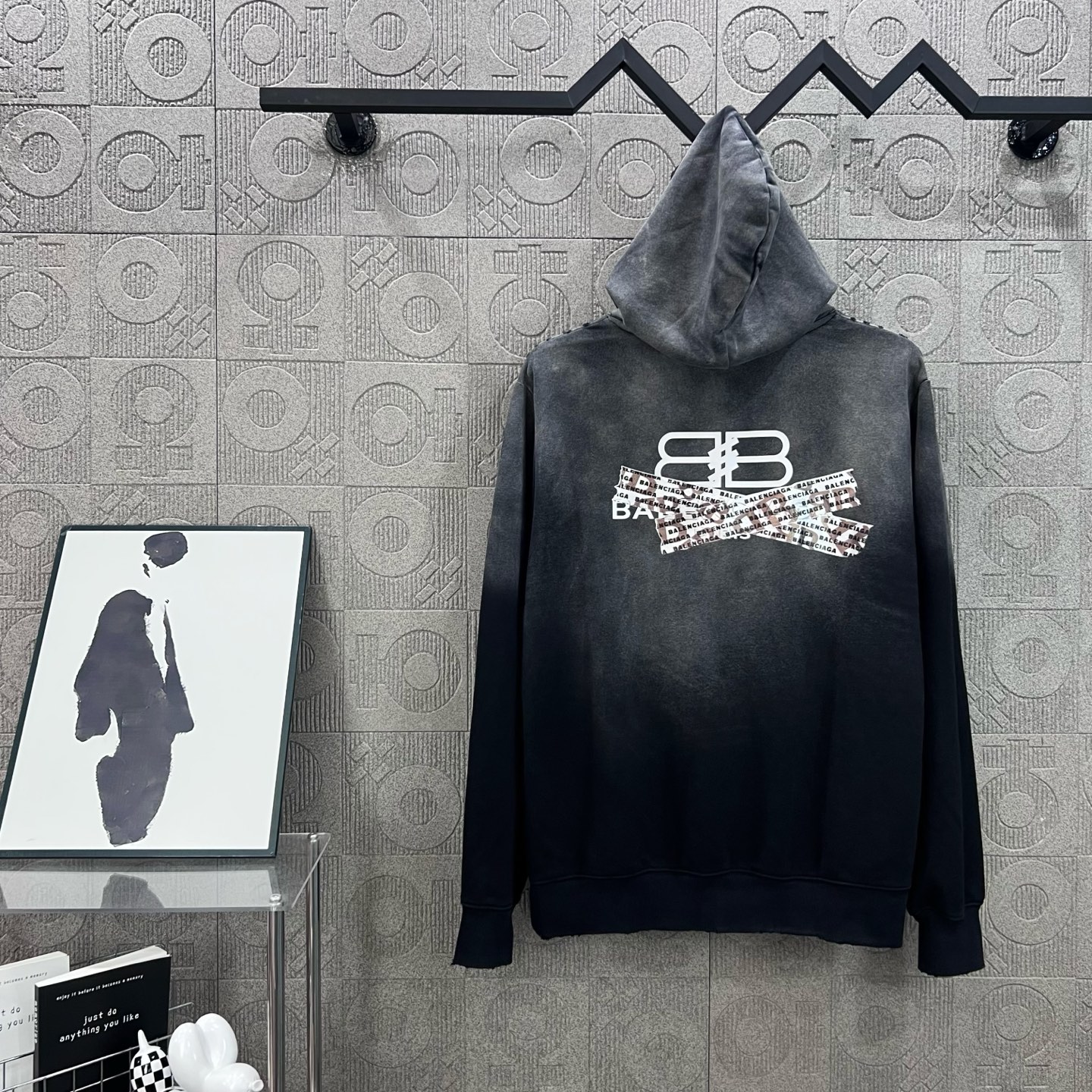 Balenciaga 발렌시아가 더블 B 로고 테이프 후드티 의류