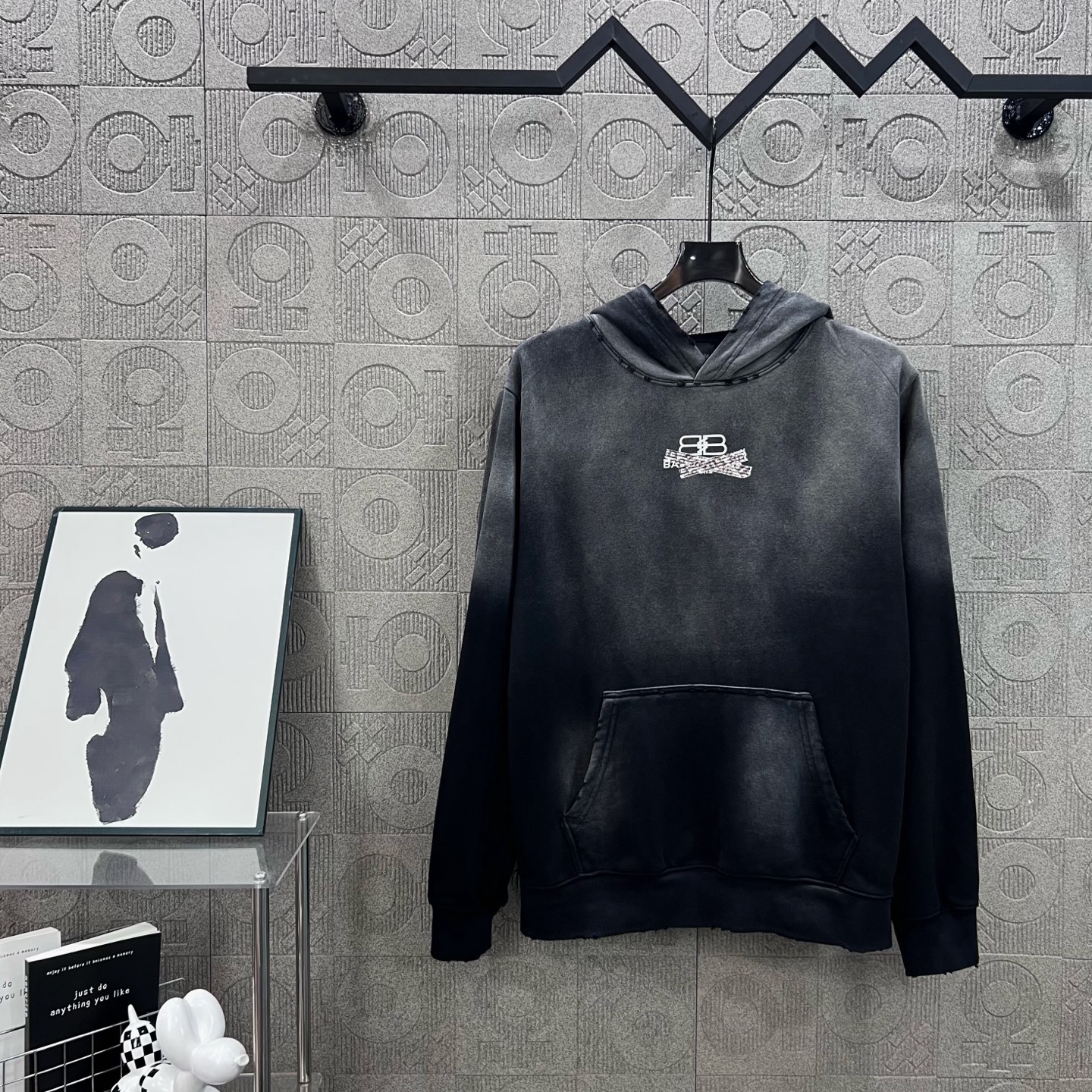 Balenciaga 발렌시아가 더블 B 로고 테이프 후드티 의류