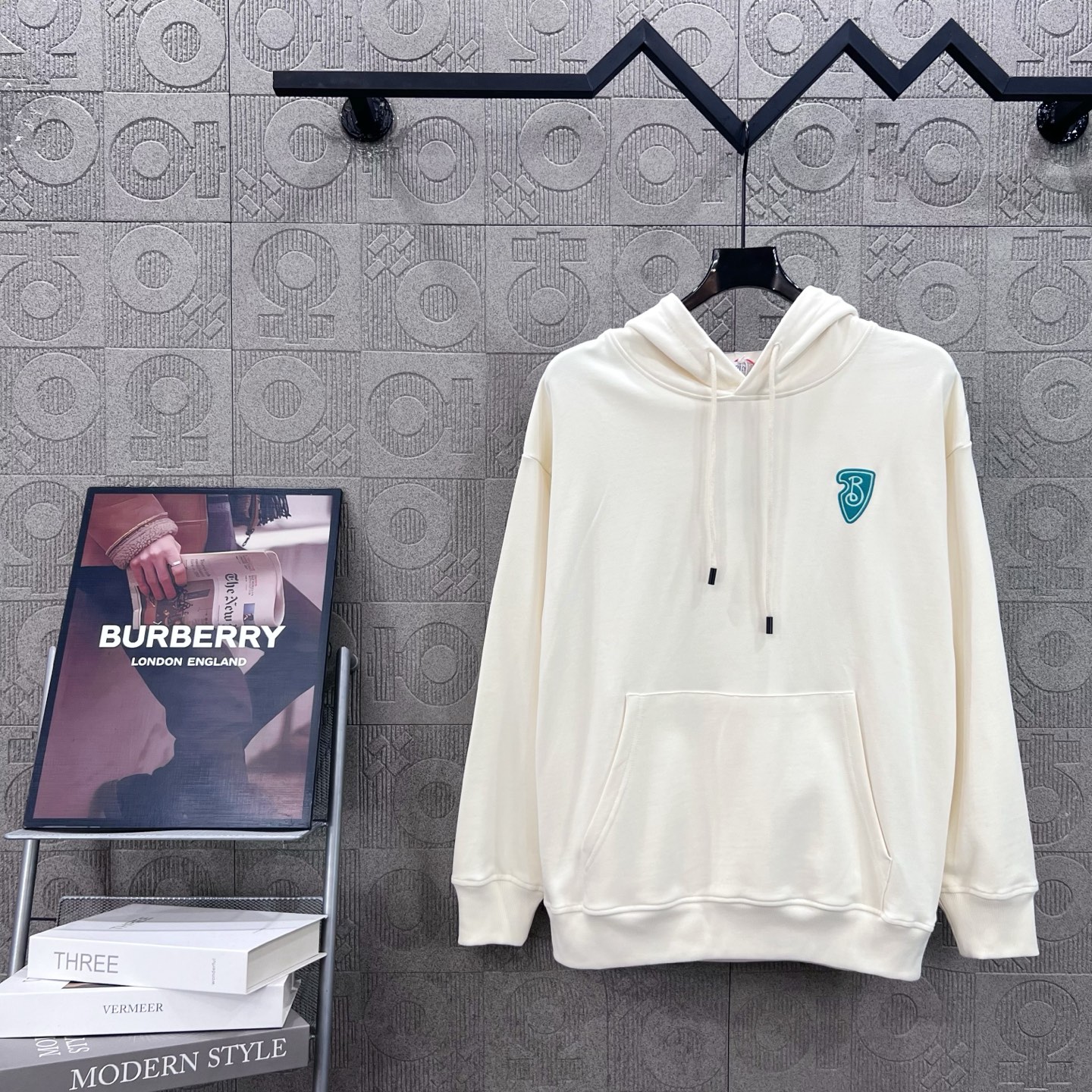 Burberry 버버리 전면 마크 승마 기사 로고 프린트 후드티 맨투맨 티셔츠 의류