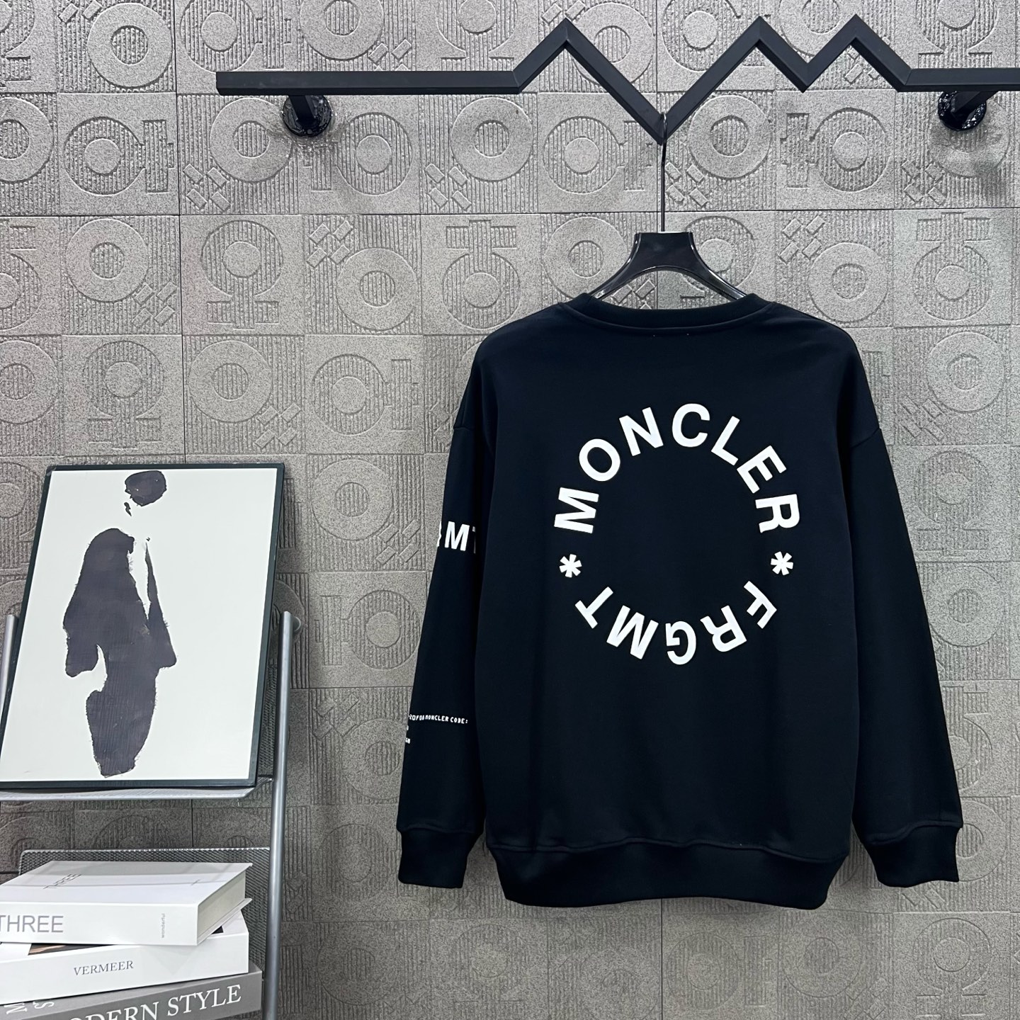 Moncler 몽클레어 몽클레르 로고 자수 & 백프린트 맨투맨 티셔츠 의류