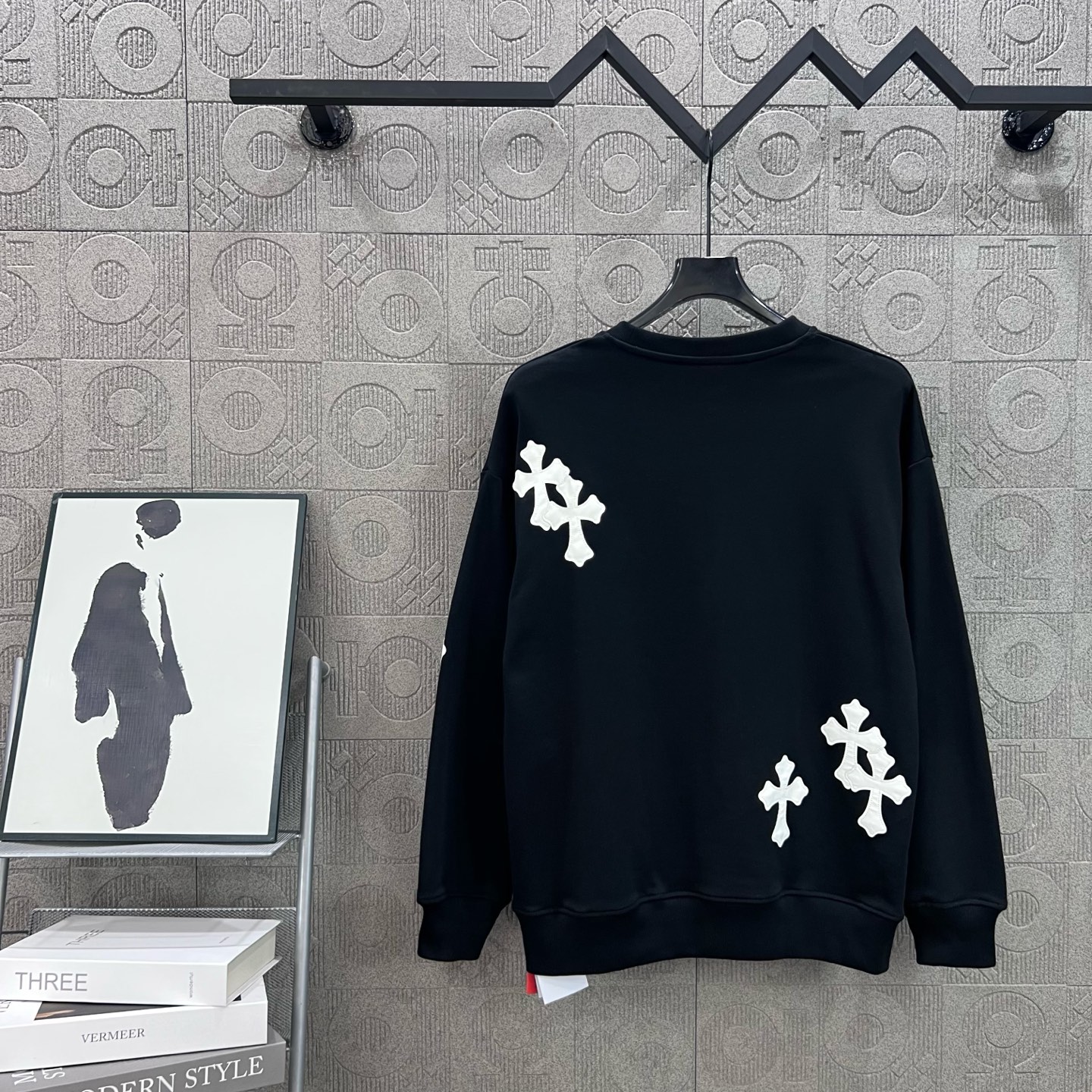 Chrome Hearts CH 크롬하츠 로고 & 십자가 자수 맨투맨 티셔츠 의류