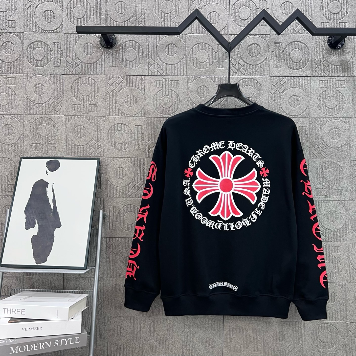 Chrome Hearts CH 크롬하츠 로고 & 십자가 프린팅 맨투맨 티셔츠 의류