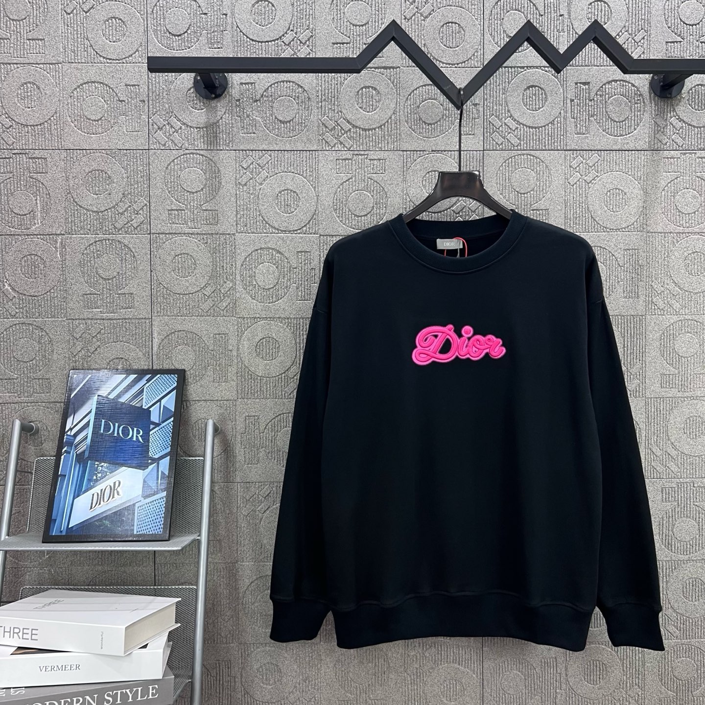 DIOR CD 디올 네온 컬러 로고 자수 맨투맨 티셔츠 의류