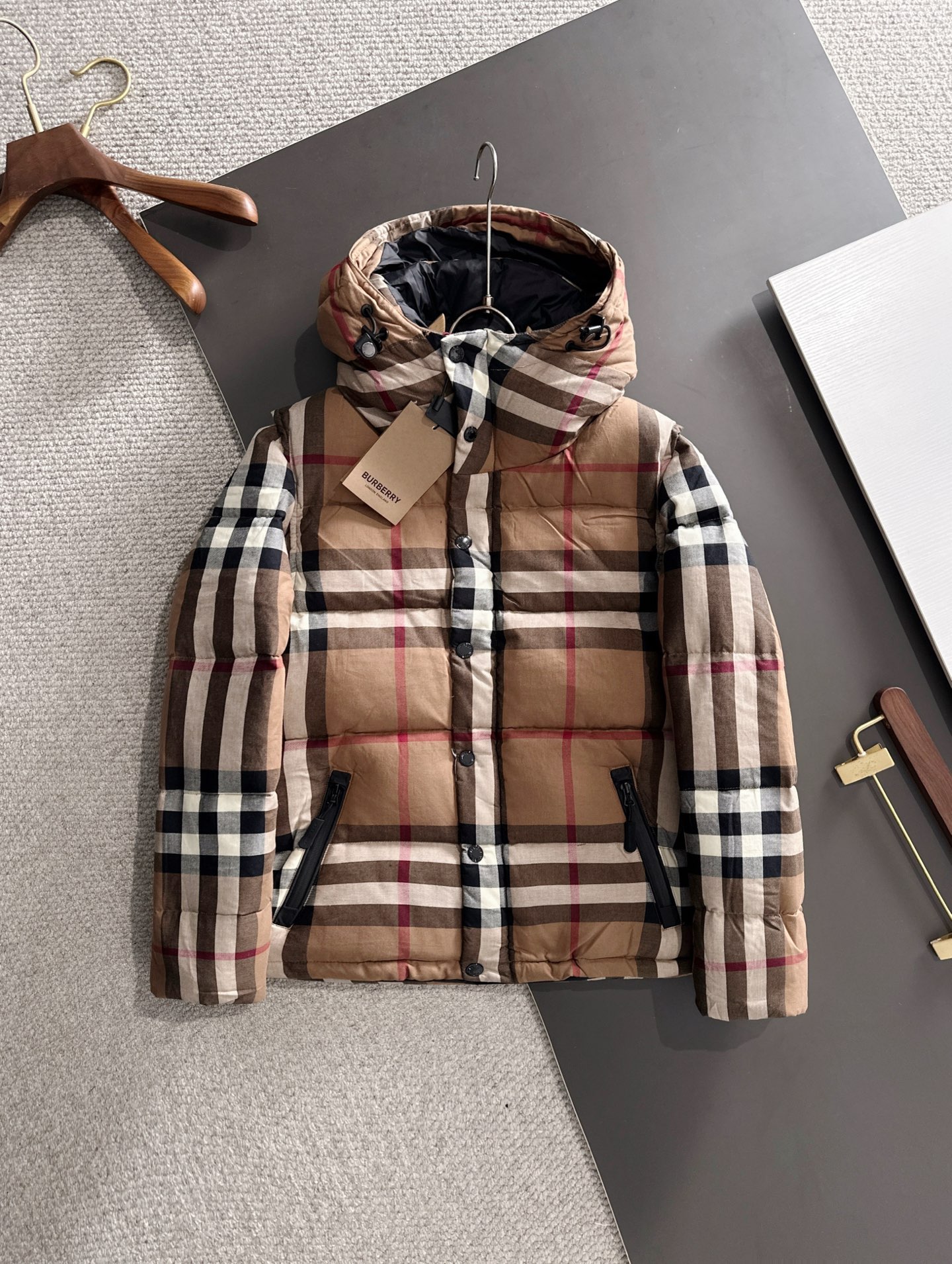 Burberry 버버리 체크 후드 패딩 점퍼 의류