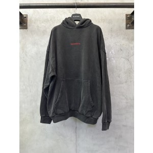 Balenciaga 발렌시아가 레드 자수 워시드 후드티 의류