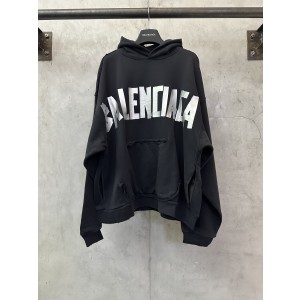 Balenciaga 발렌시아가 은색 테이프 프린트 후드티 스웨트셔츠 의류