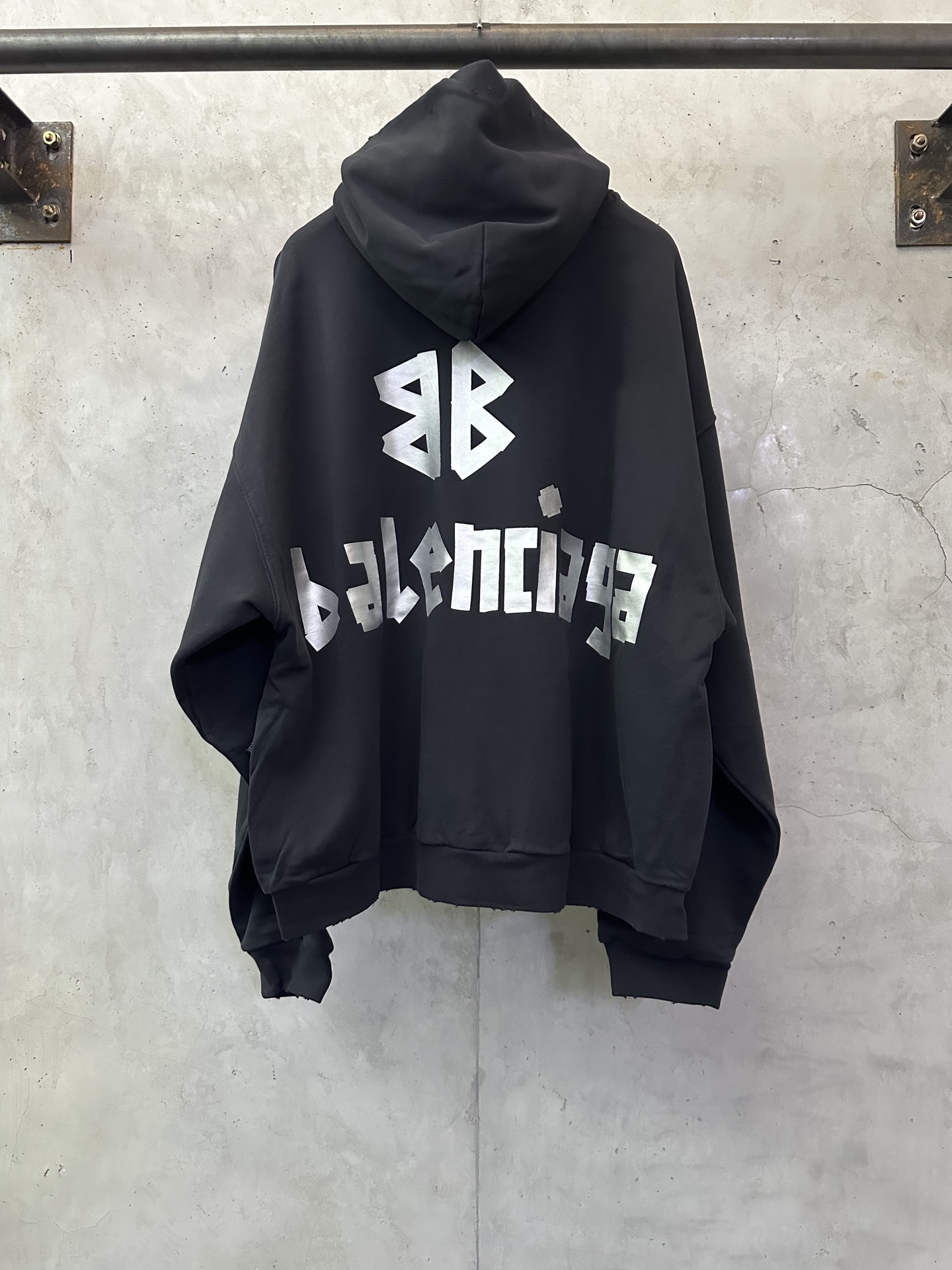 Balenciaga 발렌시아가 은색 테이프 프린트 후드티 스웨트셔츠 의류