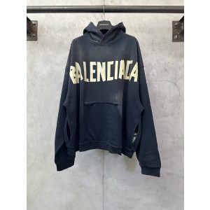 Balenciaga 발렌시아가 은색 테이프 프린트 후드티 스웨트셔츠 의류