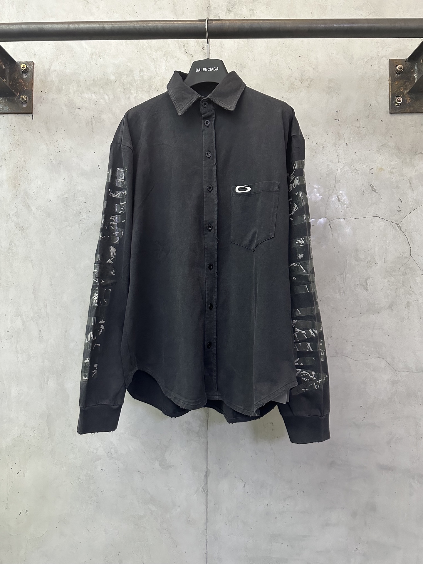 Balenciaga 발렌시아가 신상 테이프 싱글링 워싱 코튼 셔츠 의류