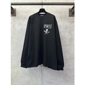 Chrome Hearts Foti CH 크롬하츠 시스템 블랙 컬러 패턴 라운드넥 롱슬리브 긴팔 티셔츠 의류