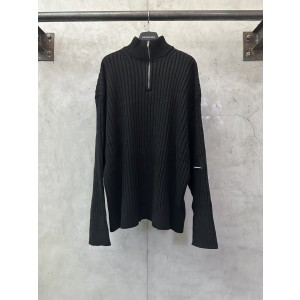 Balenciaga 발렌시아가 실리콘 로고 하프 집업 니트 스웨터 의류