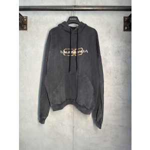 Balenciaga 발렌시아가 더블 B 로고 후드티 스웨트셔츠 의류