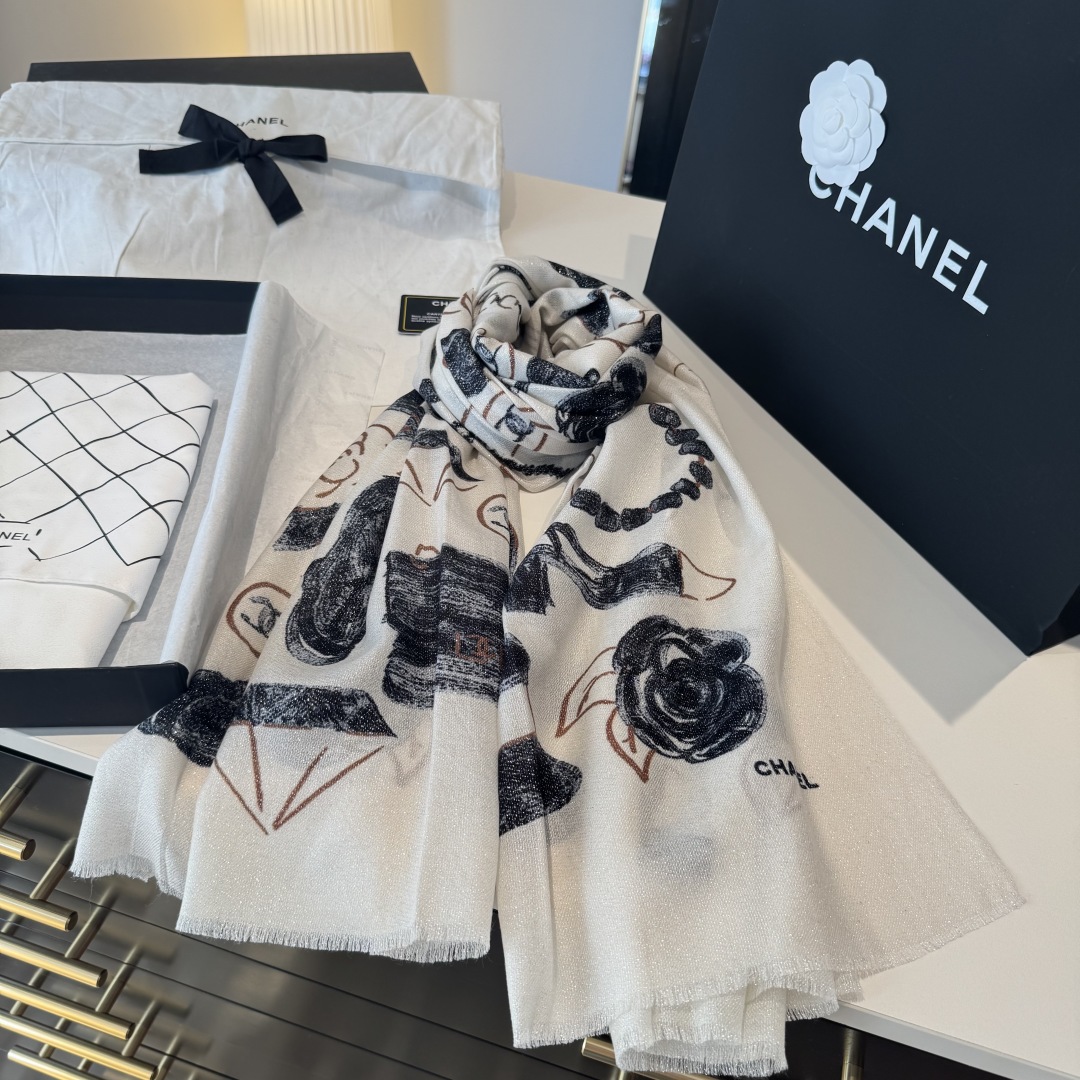 Chanel 샤넬 캐시미어 스카프 목도리 머플러