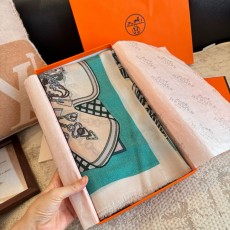 Louis Vuitton LV 루이비통 실버사 실크 울 스카프 머플러 목도리