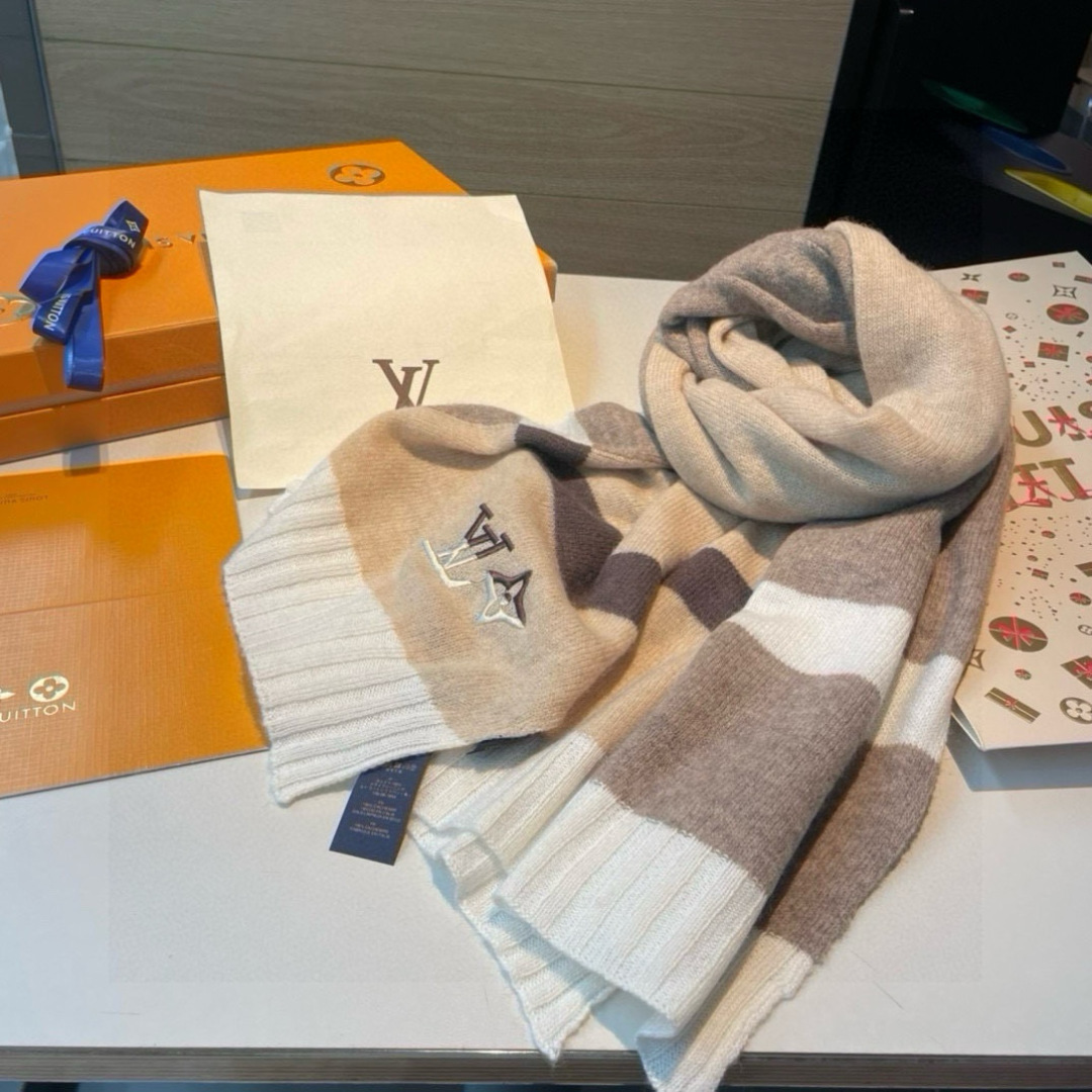 Louis Vuitton LV 루이비통 커플용 고급 니트 스카프 머플러 목도리