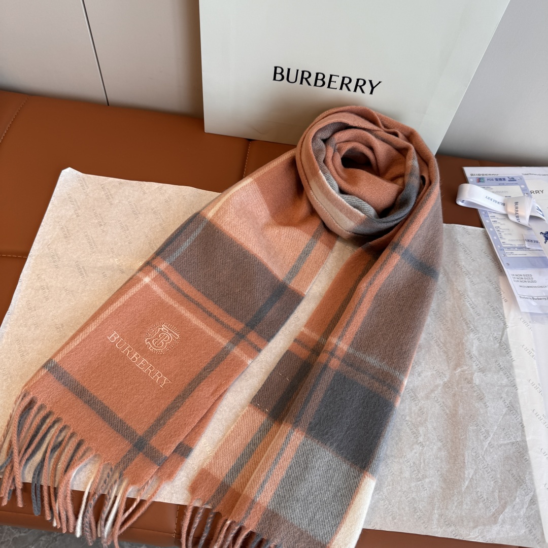 Burberry 버버리 고급 자수 로고 스카프 머플러 목도리