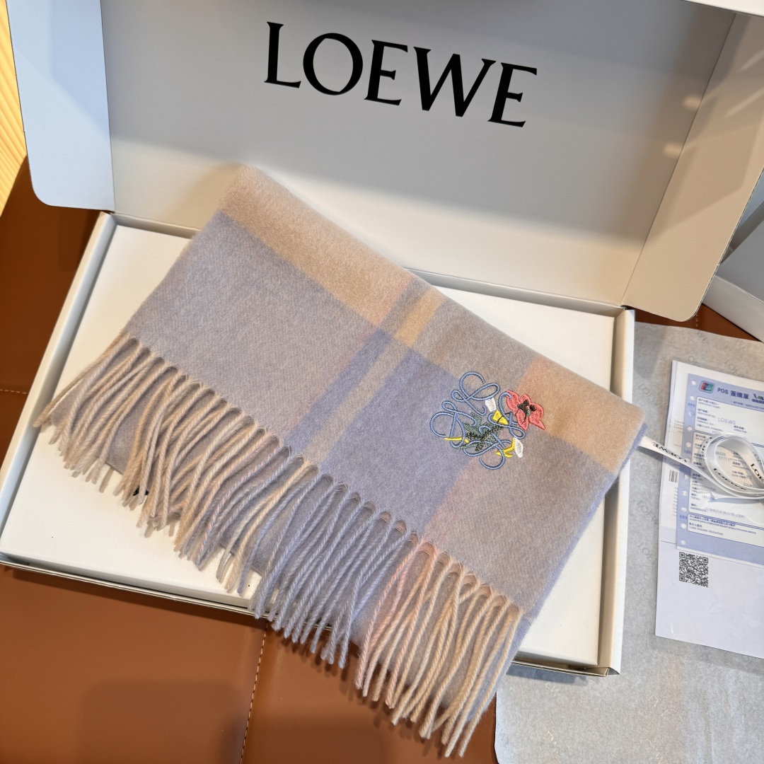 Loewe 로에베 더블 컬러 캐시미어 머플러 목도리