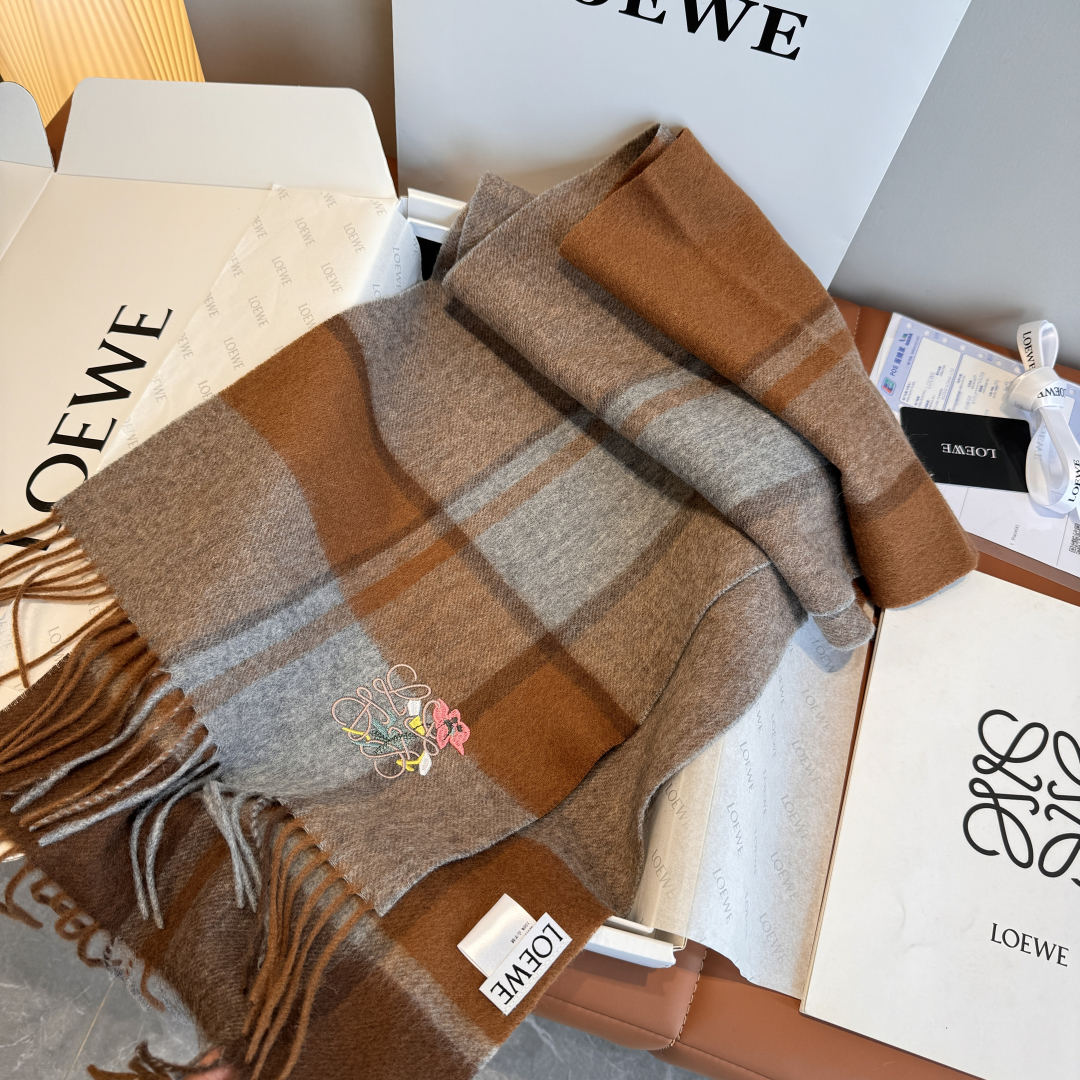 Loewe 로에베 더블 컬러 캐시미어 머플러 목도리