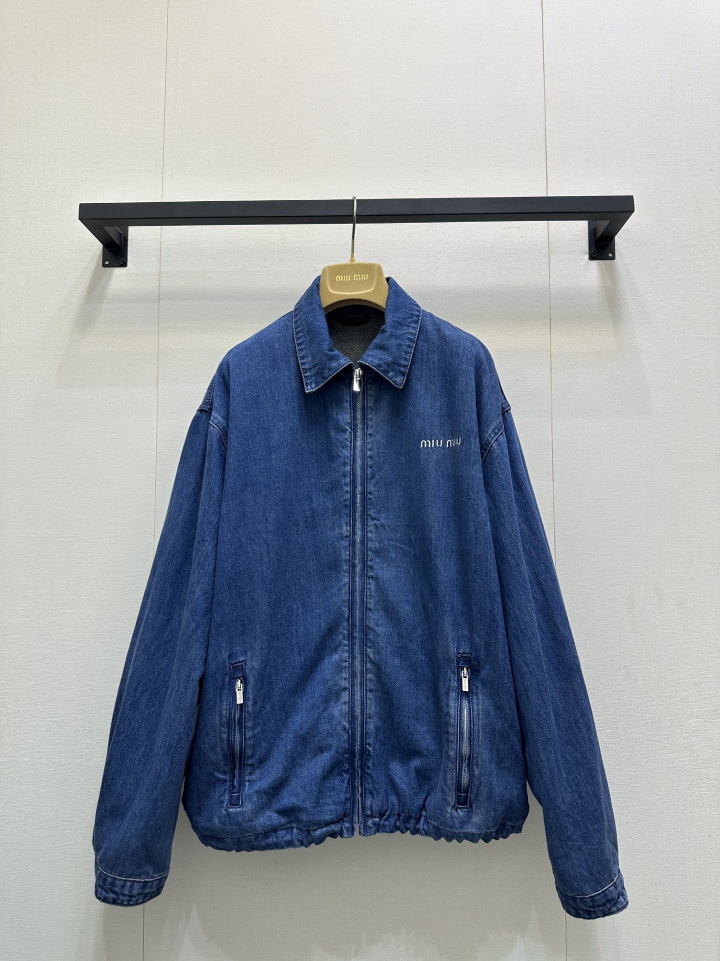 miumiu 미우미우 안감 플리스 후리스 데님 자켓 재킷 의류