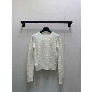 Louis Vuitton LV 루이비통 3D 엠보 로고 자수 캐시미어 니트 의류