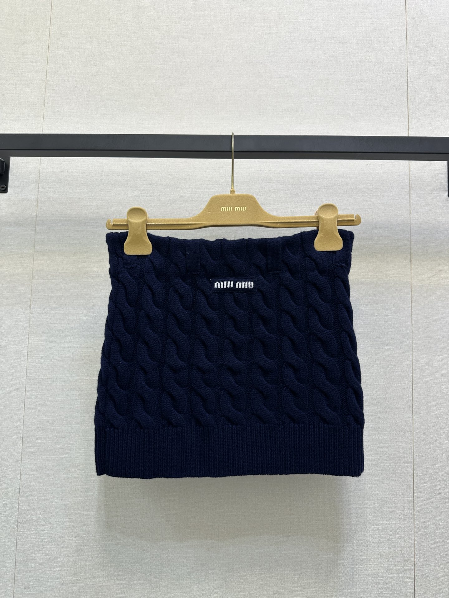 miumiu 미우미우 케이블 니트 울 미니 스커트 치마 의류