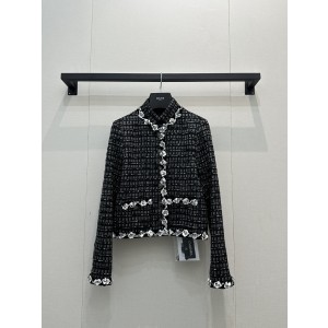 Chanel 샤넬 고급 핸드크래프트 시퀸 장식 트위드 자켓 재킷 의류